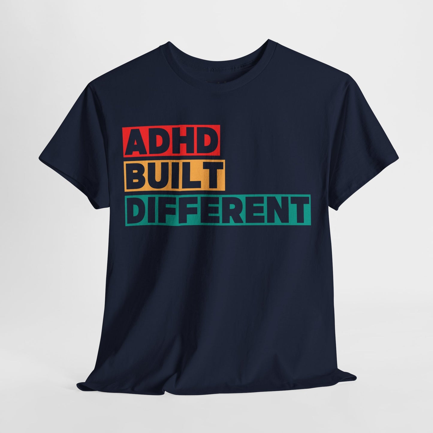 “ADHD Built Different” Unisex T-Shirt – Bold Neurodivergent Statement Tee