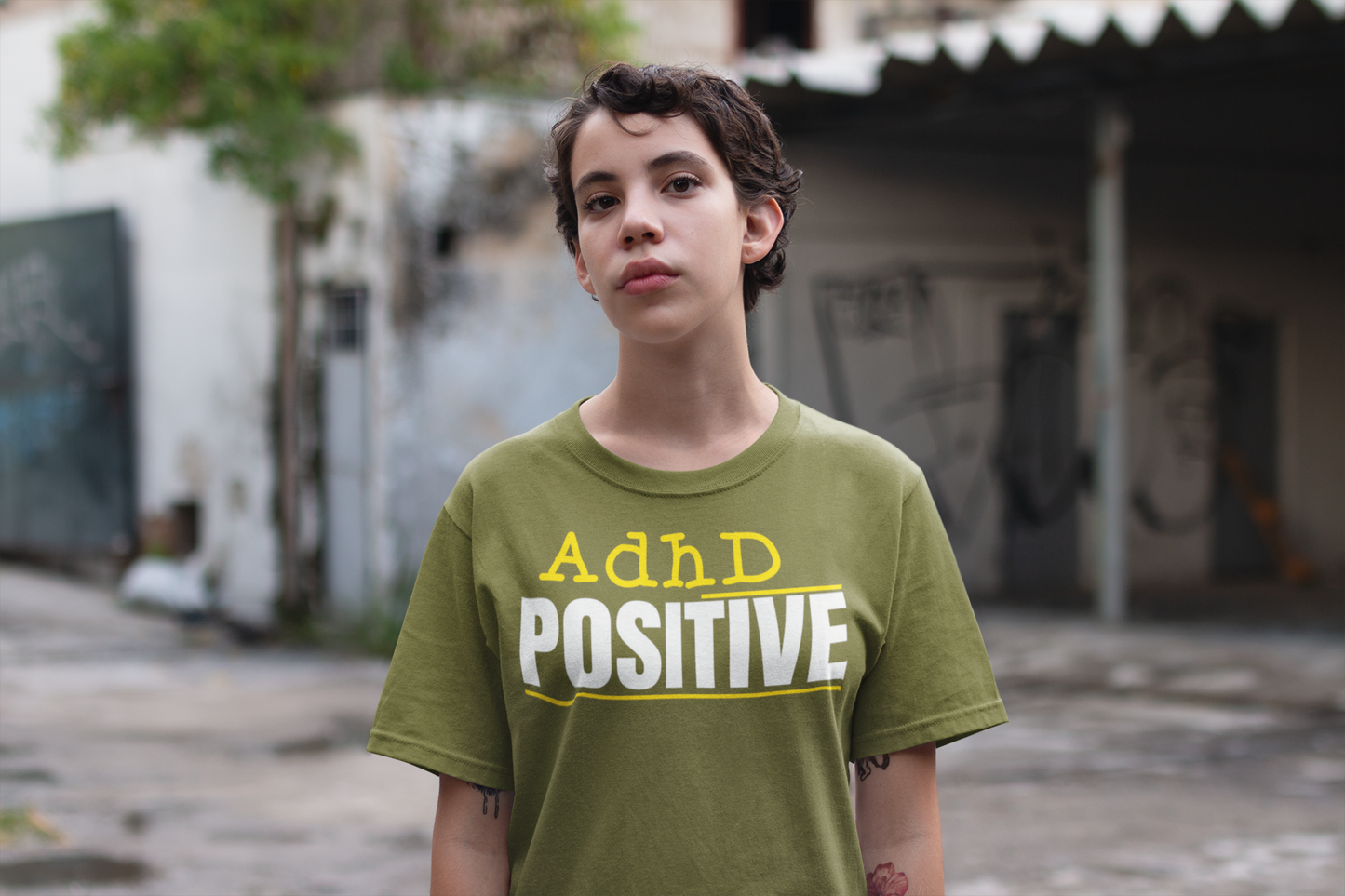 ADHD Positive” Minimalist T-Shirt – Clean, Bold Statement Tee for Neurodivergent Pride