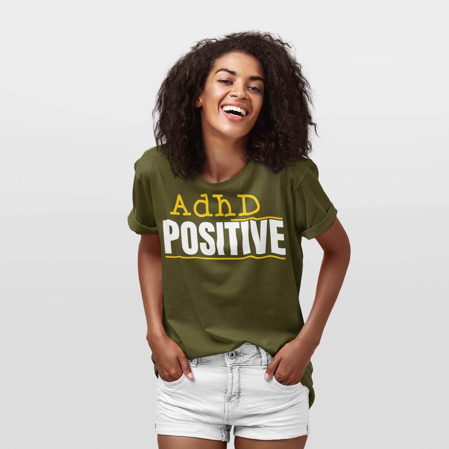 ADHD Positive” Minimalist T-Shirt – Clean, Bold Statement Tee for Neurodivergent Pride