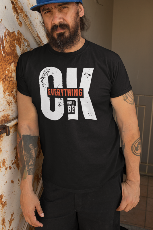 “Everything Will Be Okay” Comfort Quote Tee – Unisex Heavy Cotton