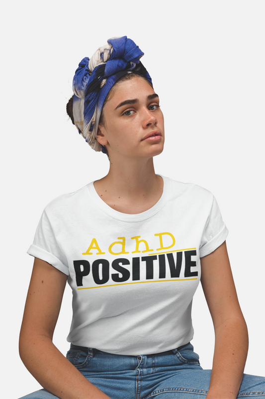 ADHD Positive” Minimalist T-Shirt – Clean, Bold Statement Tee for Neurodivergent Pride